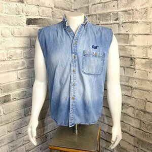 Vintage Caterpillar Denim Cut-Off Shirt